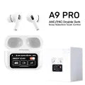 Airpods_Pro A9 ANC/ENC Dauble Dark Noise Reduction Battery Display Touch Control Bass Boosted Sound Quality Bluetooth Wireless Earbuds For Android and iOS/Airpods pro/Airpods pro black/Ambie/Airpods